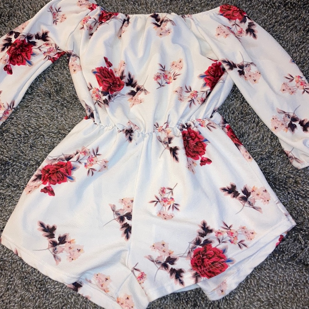 White floral romper
